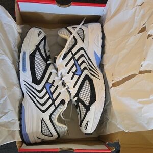 Nike White Black Sneakers with Blue Swoosh